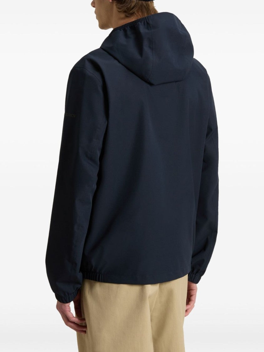 Woolrich Midnight Blue Giacca Pacific With Drawstring Hood