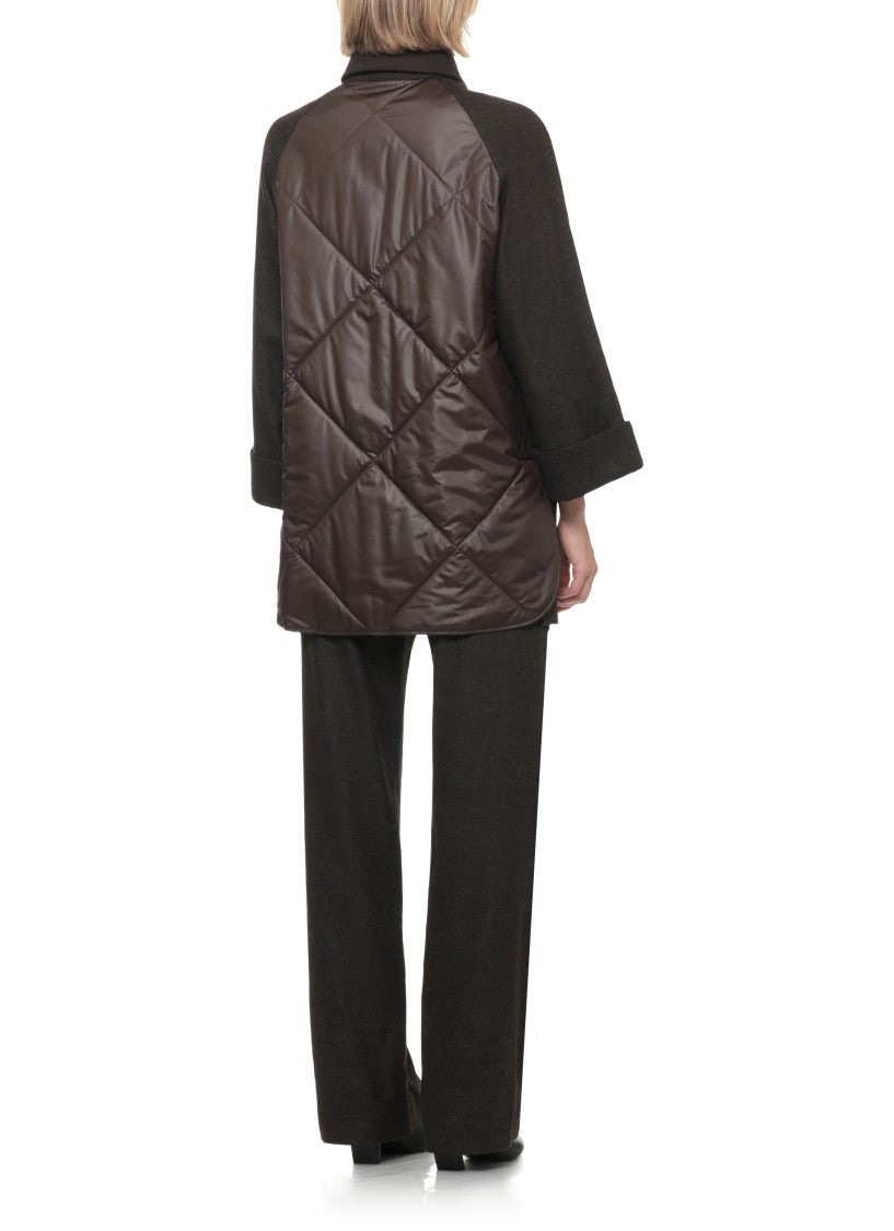 D. Exterior Brown Boxy Wool Coat