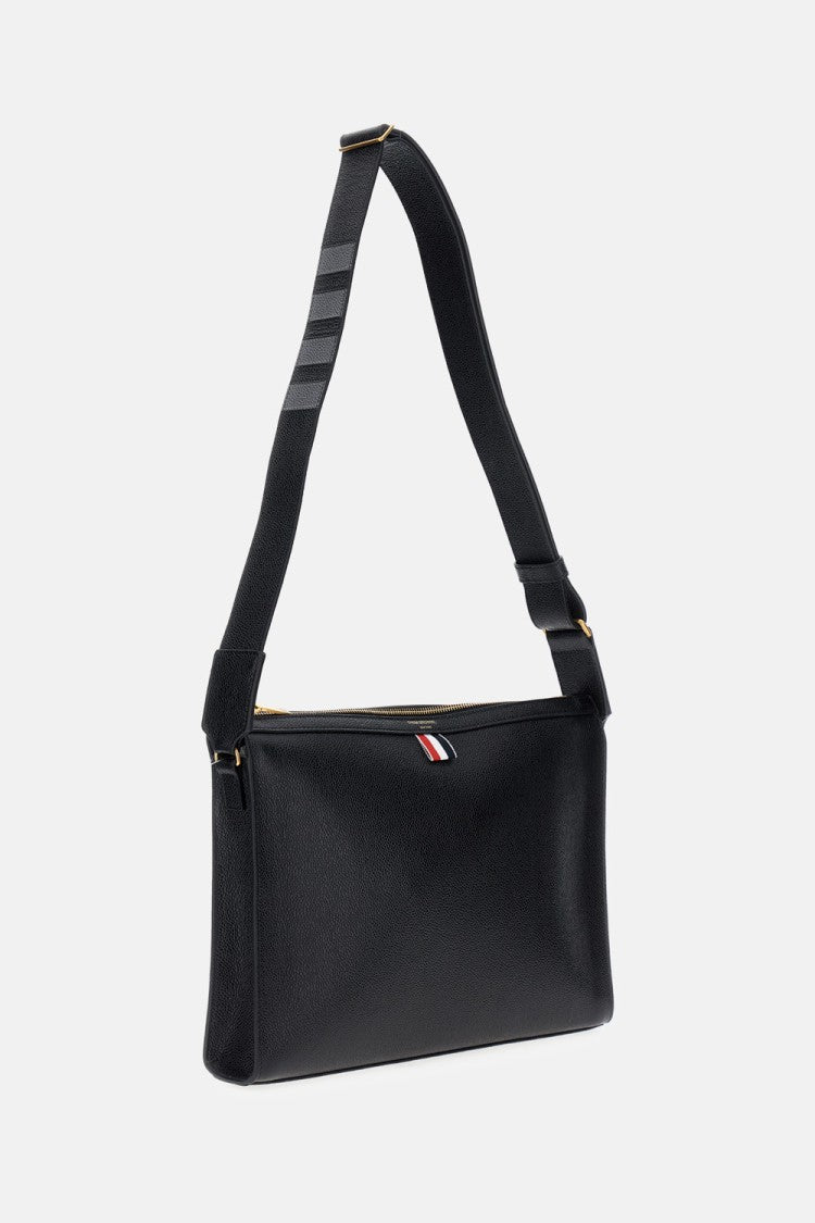 Thom Browne Black Grain Leather Shoulder Bag