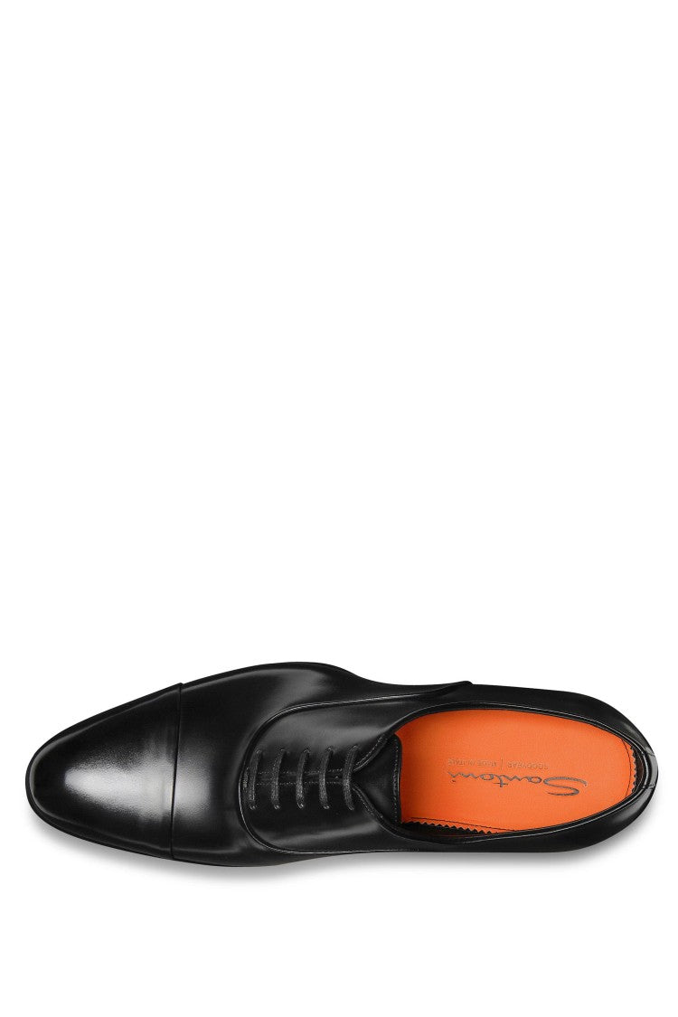 Santoni Isaac Model Antiqued Leather Oxford Shoes