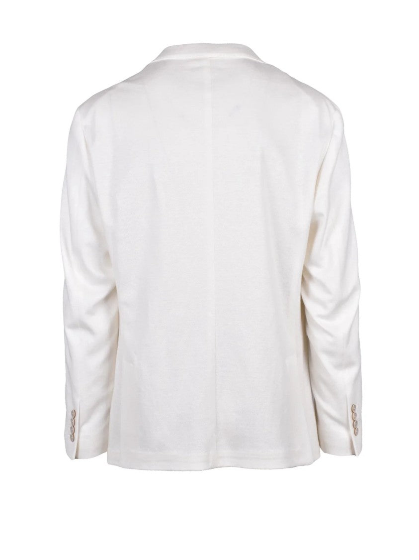 Eleventy White Linen Cotton Blazer
