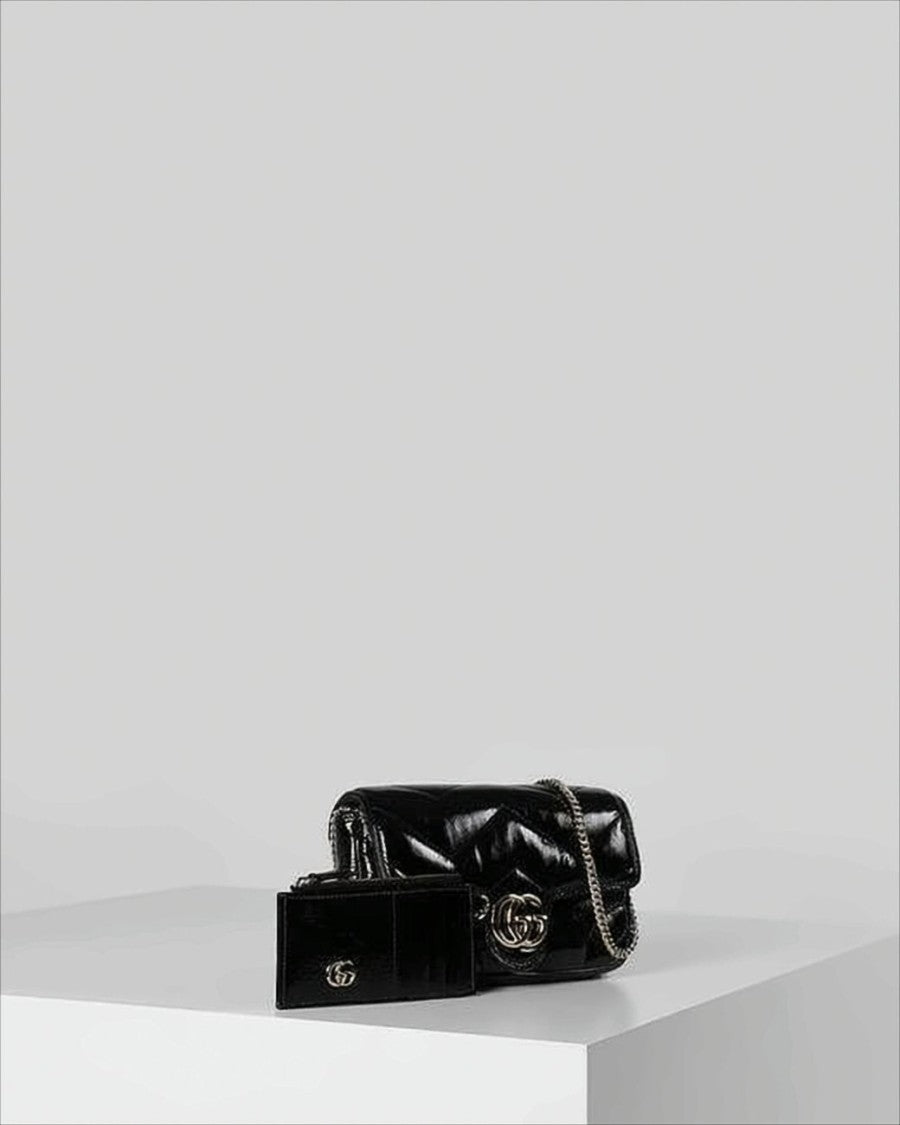Gucci Polished Calf Leather Crossbody Bag