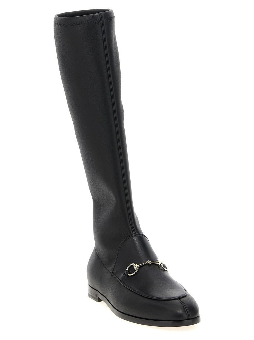 Gucci Tall Black Stretch Leather Boots