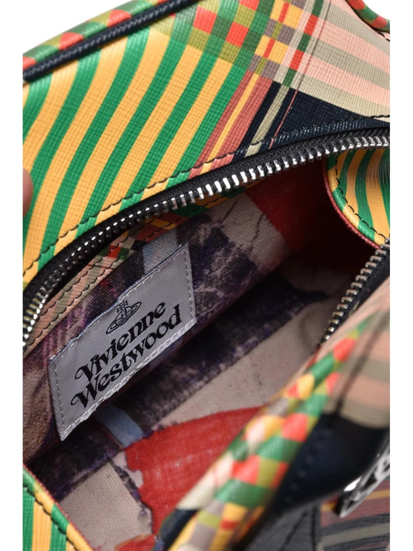 Vivienne Westwood Medium Multicolour Plaid Yasmine Handbag With Zip Closure