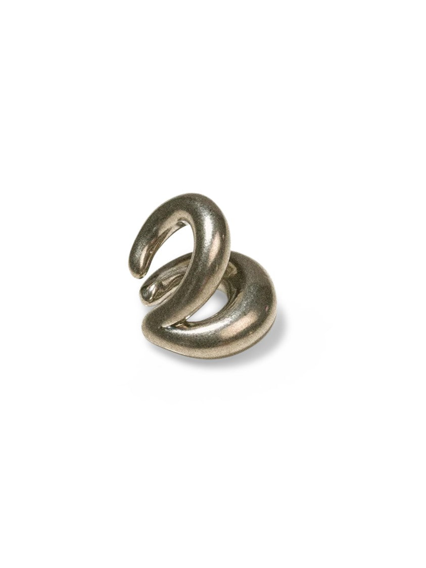 Panconesi Sculptural Silver Ear Cuff With Matte Finish