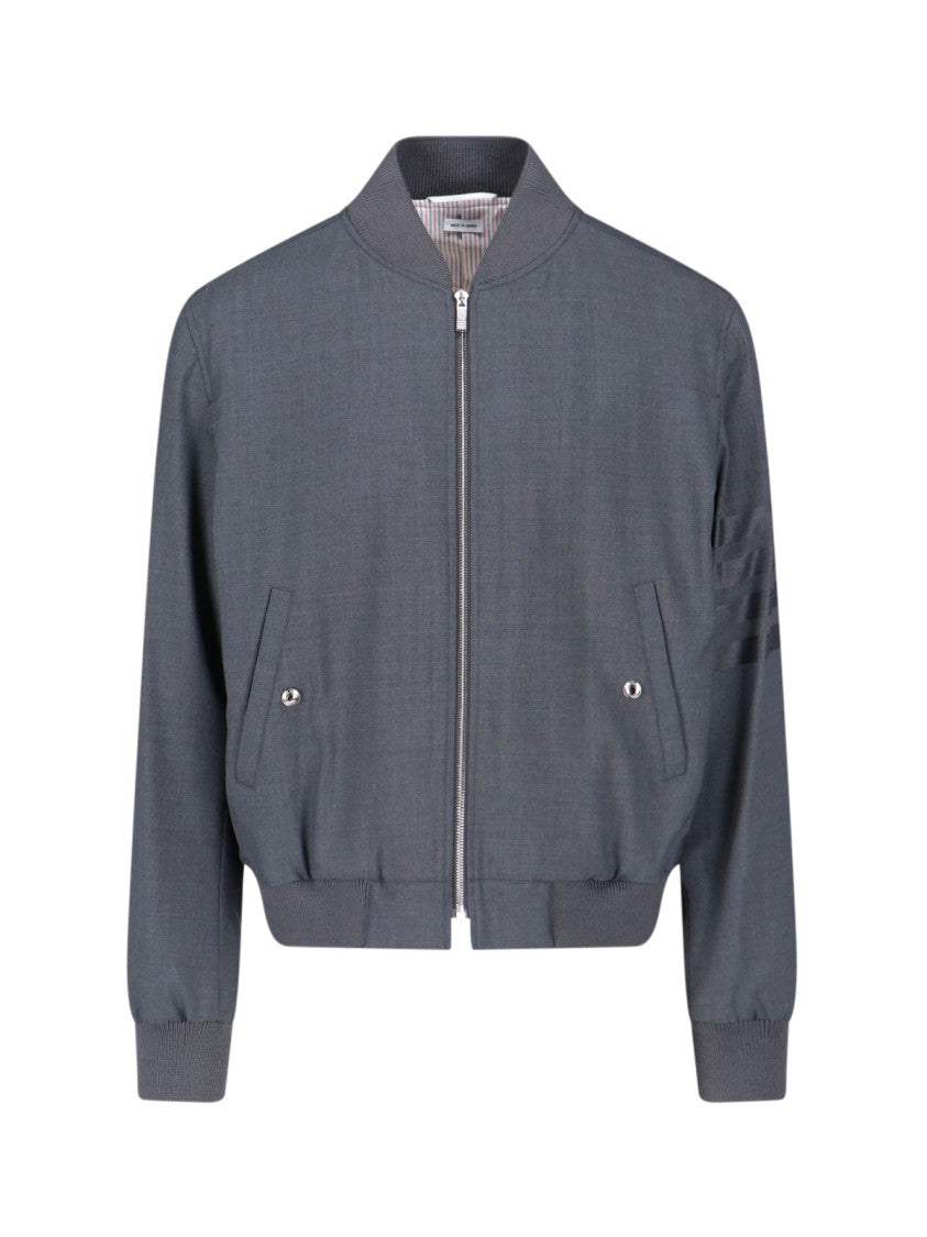 Thom Browne "4-Bar" Bomber Jacket – Grey