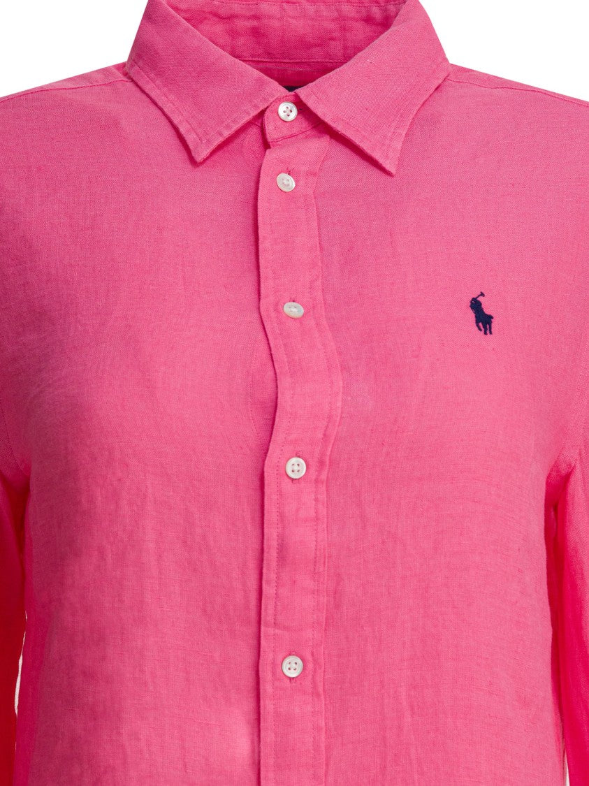 Polo Ralph Lauren Classic-Fit Linen Shirt In Fuchsia