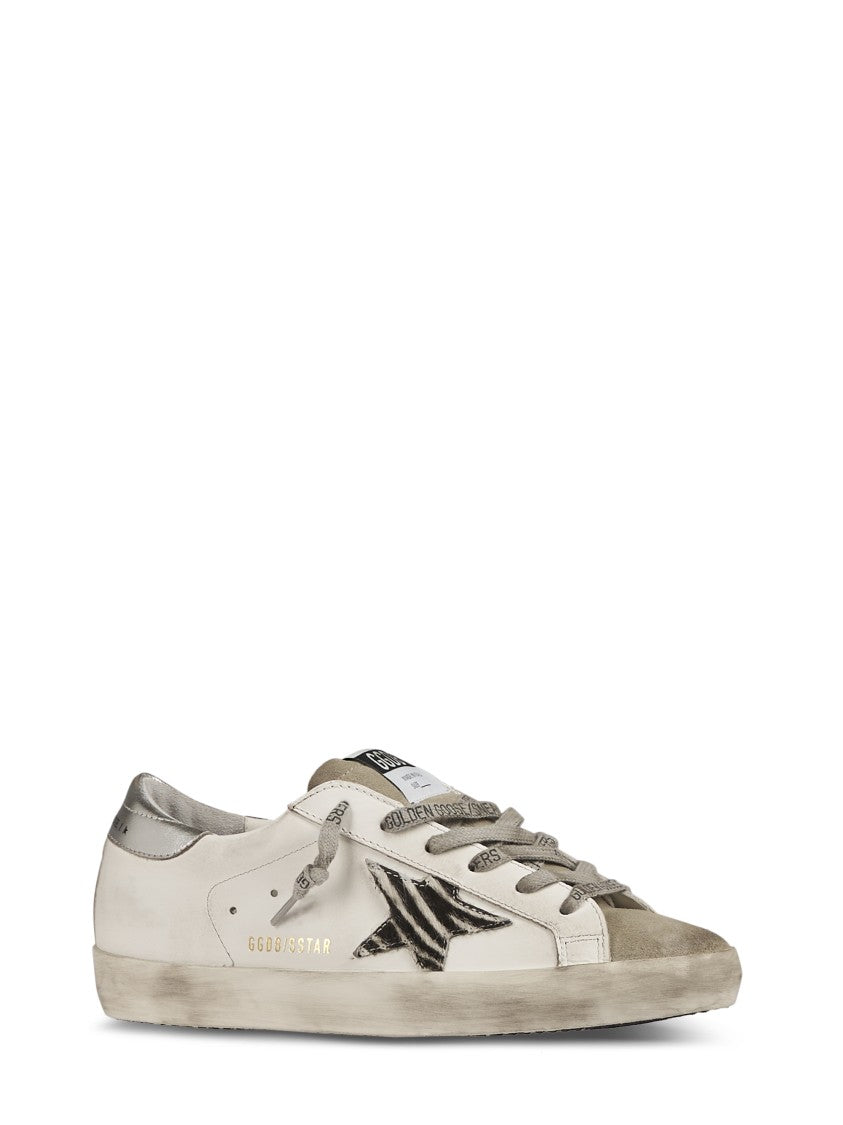 Golden Goose Zebra-Printed Suede Toe Sneakers With Laminated Heel