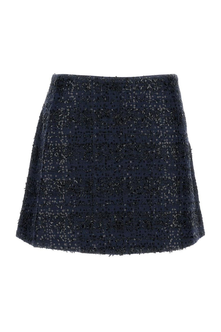 Rotate Birger Christensen Mesh Midi Skirt With Floral Bead Embroidery