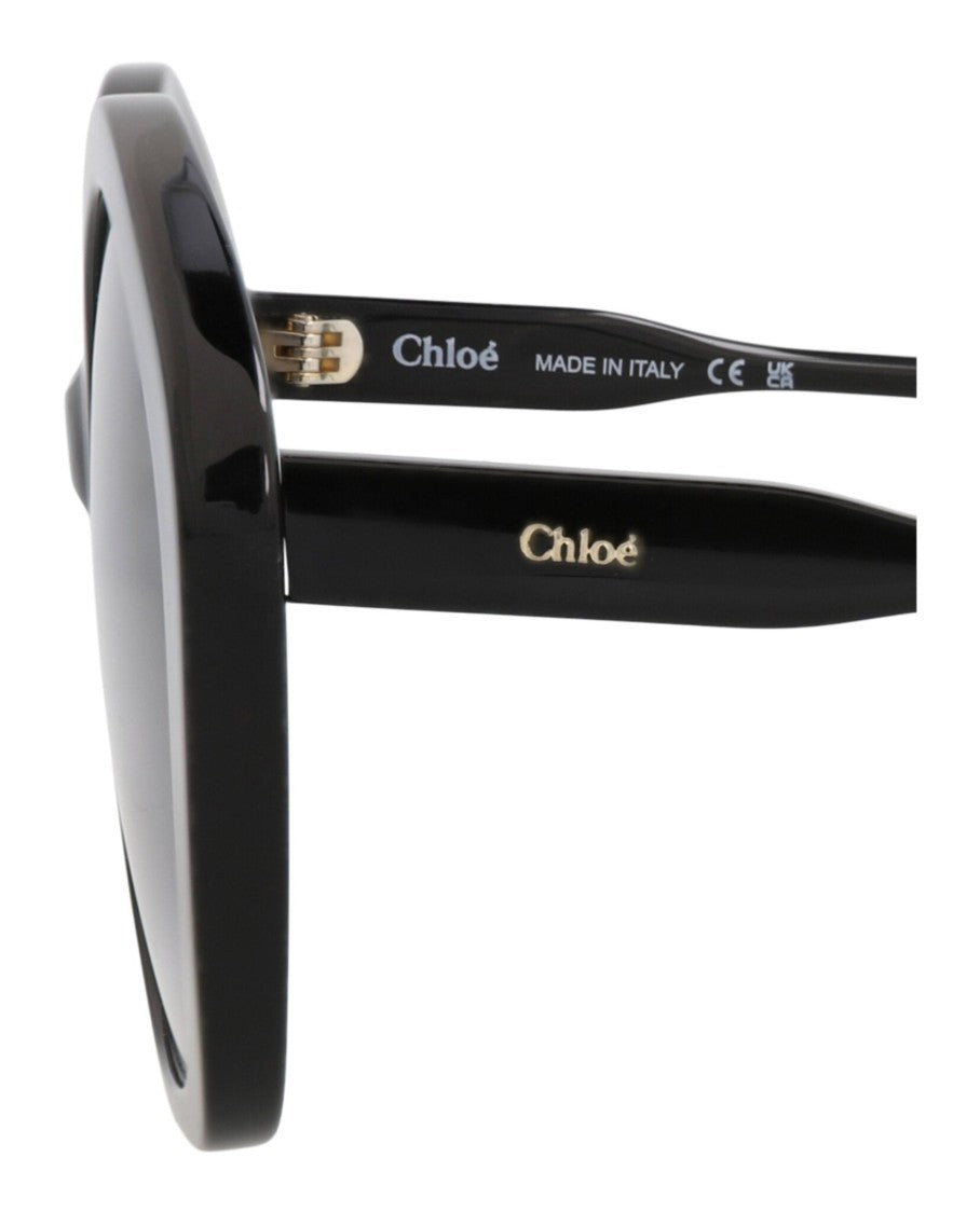 Chloé Round-Oval Bio Acetate Sunglasses With Gradient Lenses