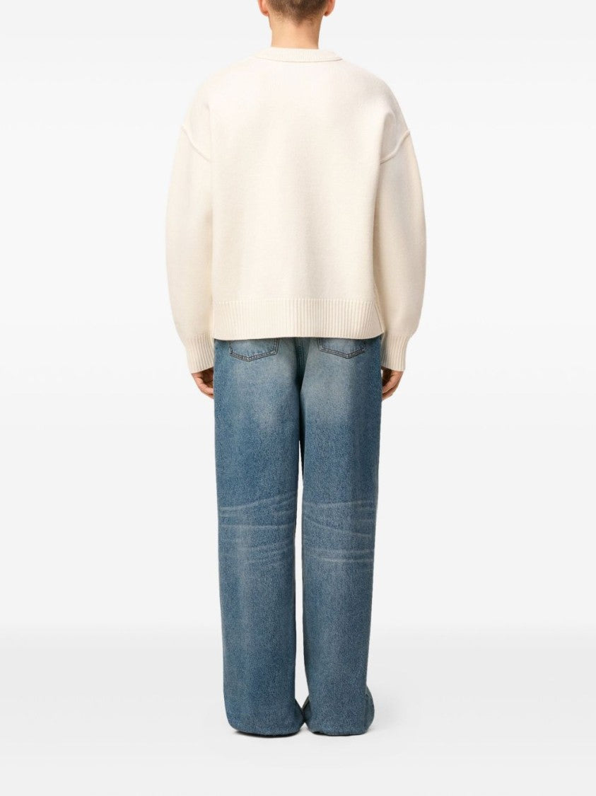 Ami Lightweight Sweater With Heart Emblem