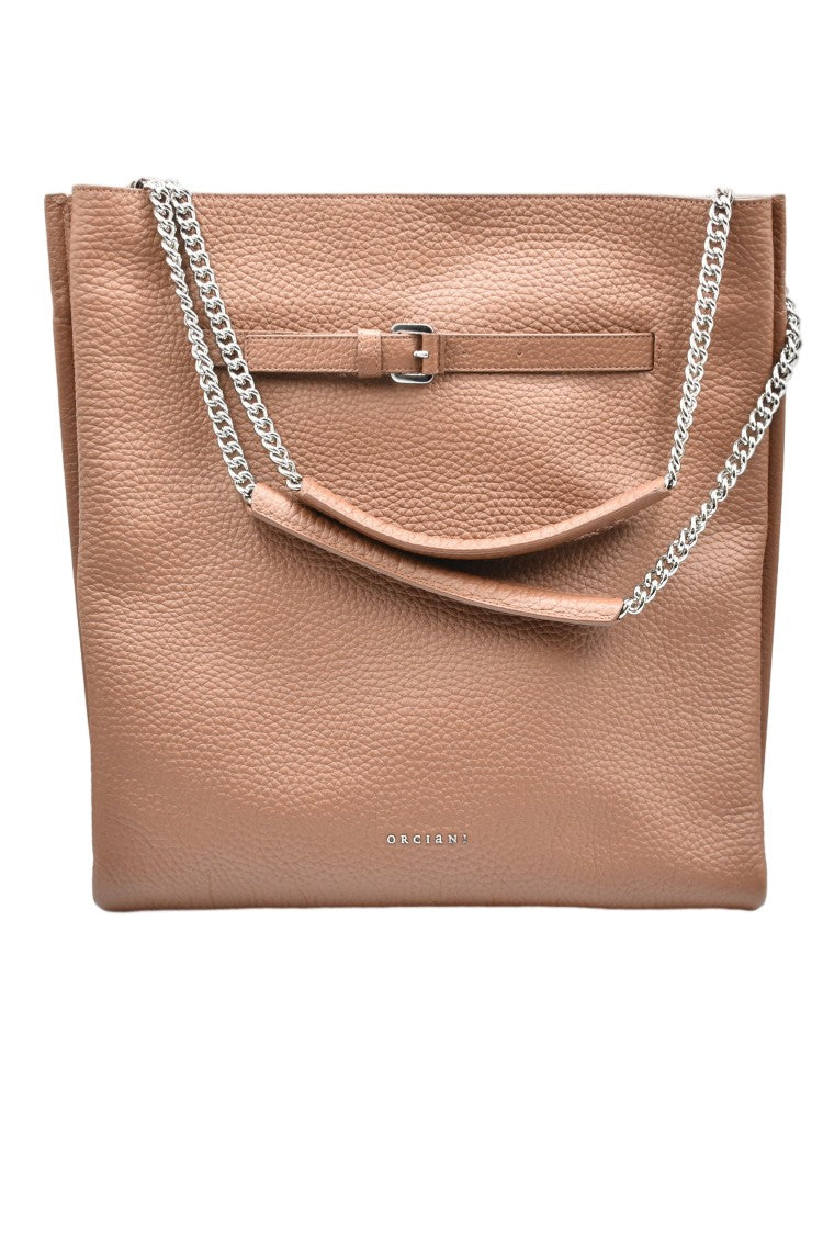 Orciani Cocoa Structured Soft Contours Rebellious Handbag