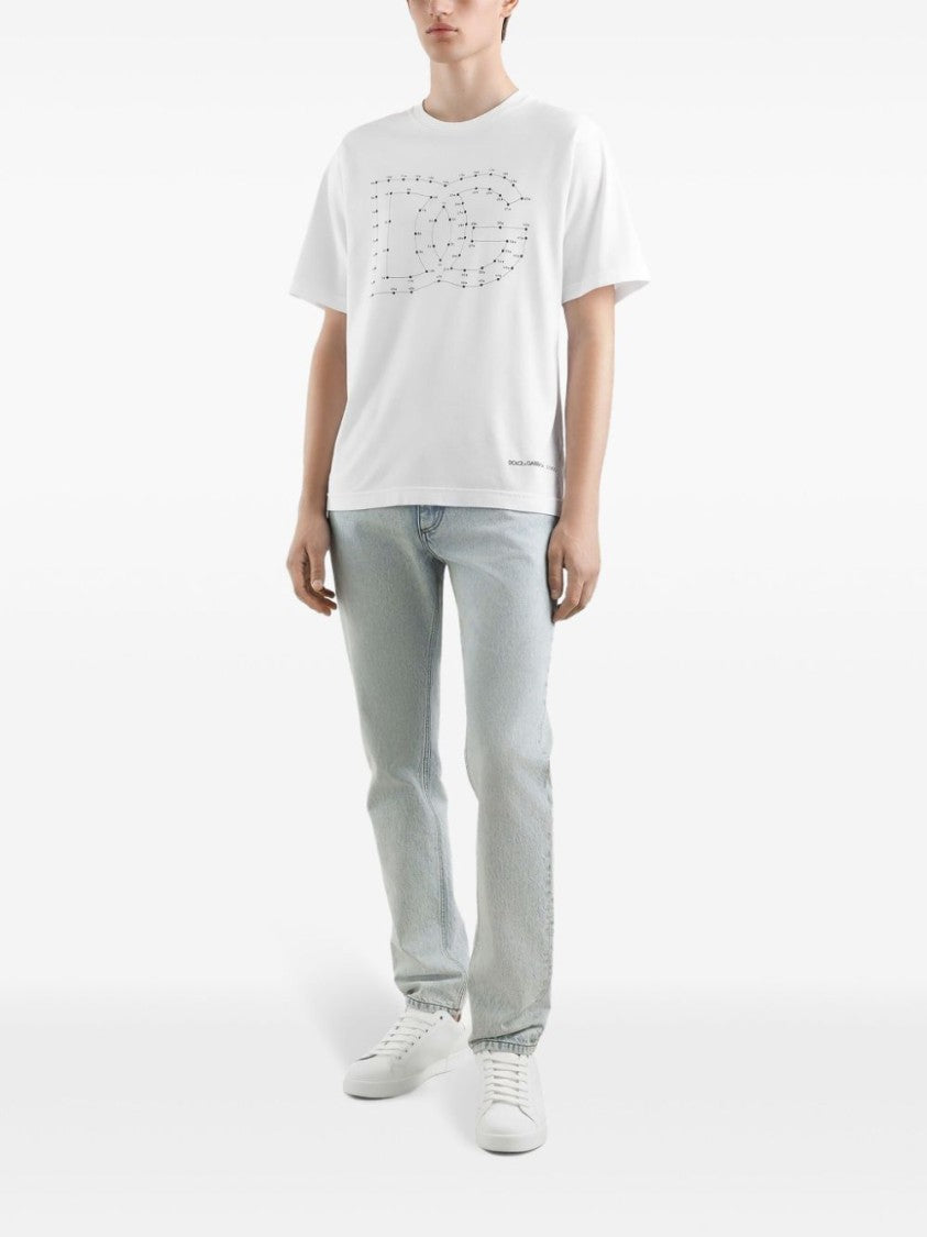 Dolce & Gabbana Signature Logo T-Shirt With Classic Crew Neck And Modern Hemline