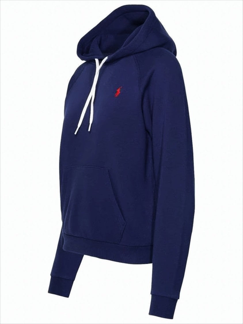 Polo Ralph Lauren Deep Blue Hooded Sweatshirt With Kangaroo Pocket