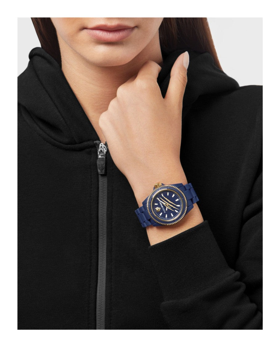 Plein Sport 38Mm Blue Polycarbonate Scratch Bracelet Watch