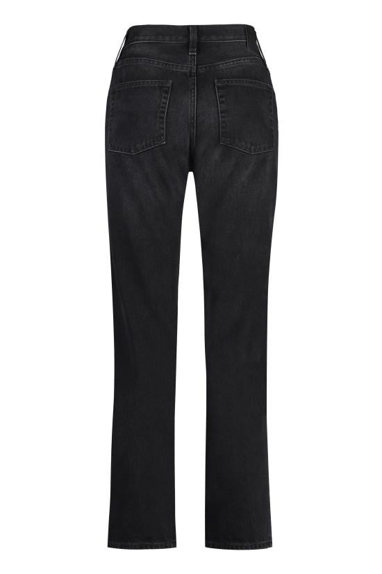 Totême Straight-Leg Black Denim Pants With Vintage Finish