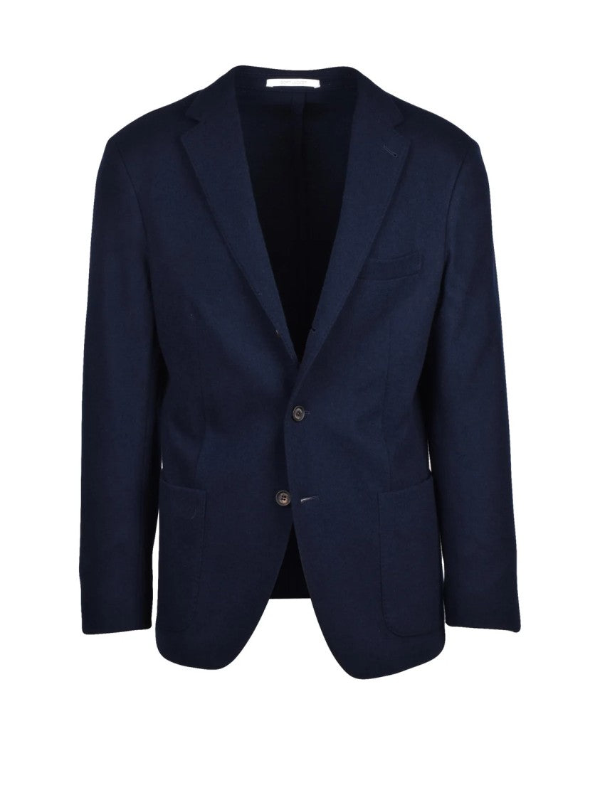 Eleventy Blue Wool-Blend Tailored Jacket