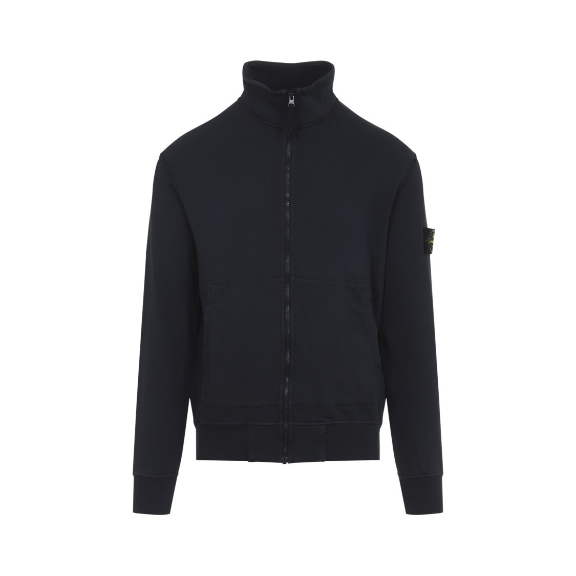 Stone Island Navy Blue Cotton Zip Up Cardigan
