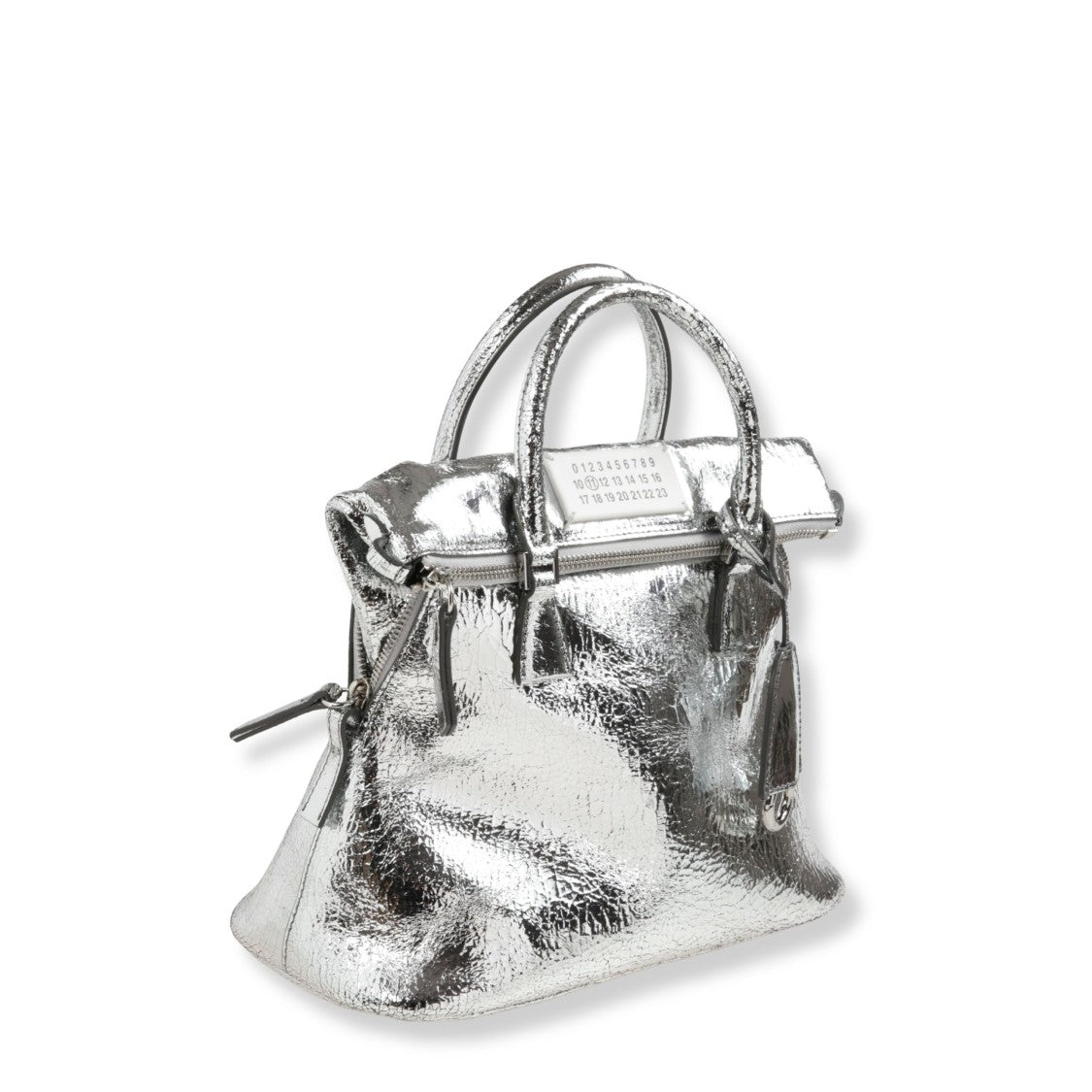Maison Margiela Crinkled Metallic Leather Shoulder Bag