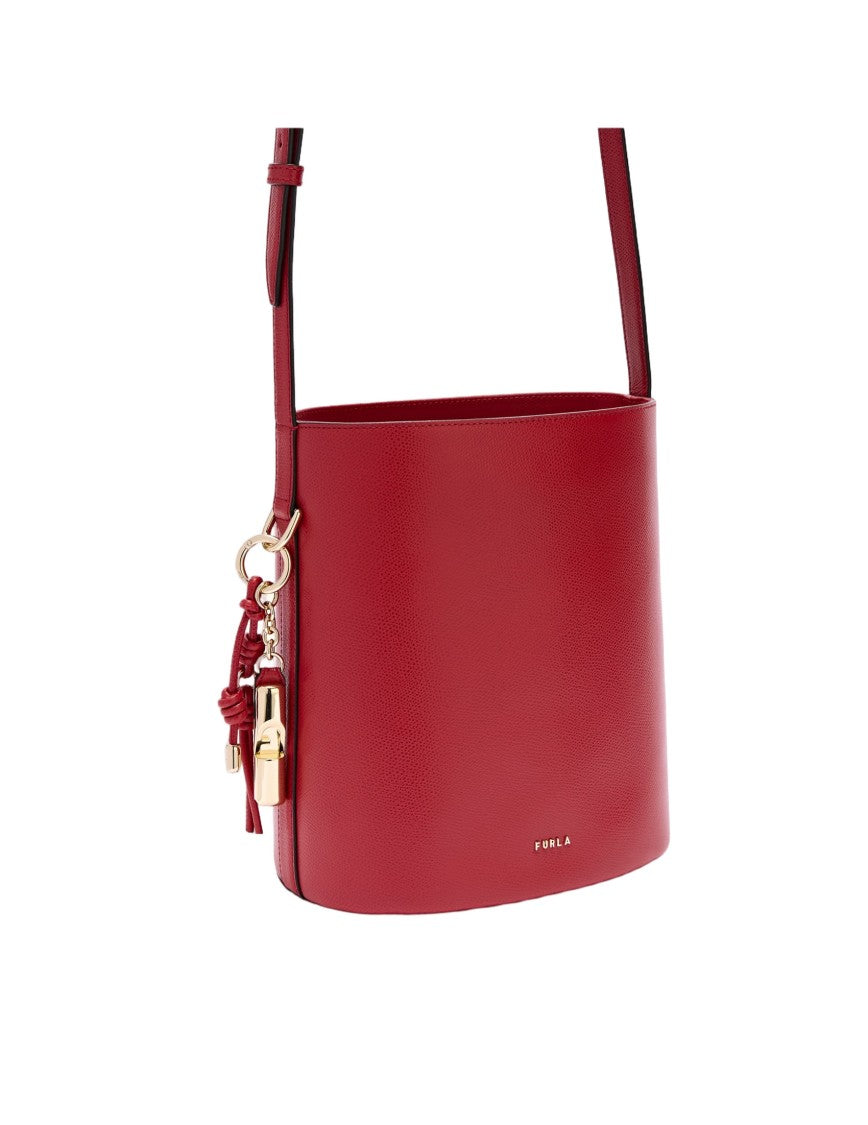 Furla Roxie S Leather Bucket Bag, Red