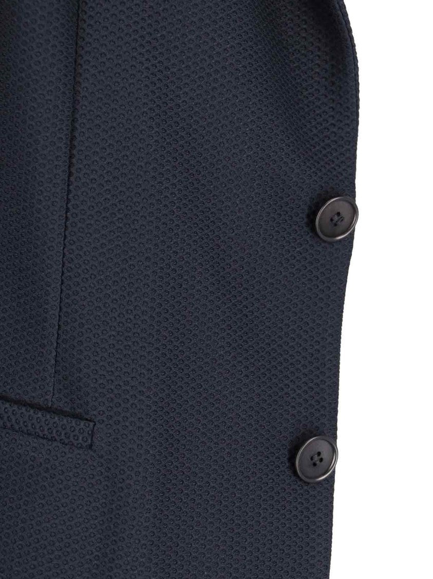 Giorgio Armani Structured Blue Jacket With Clean Lines And Refined Finish