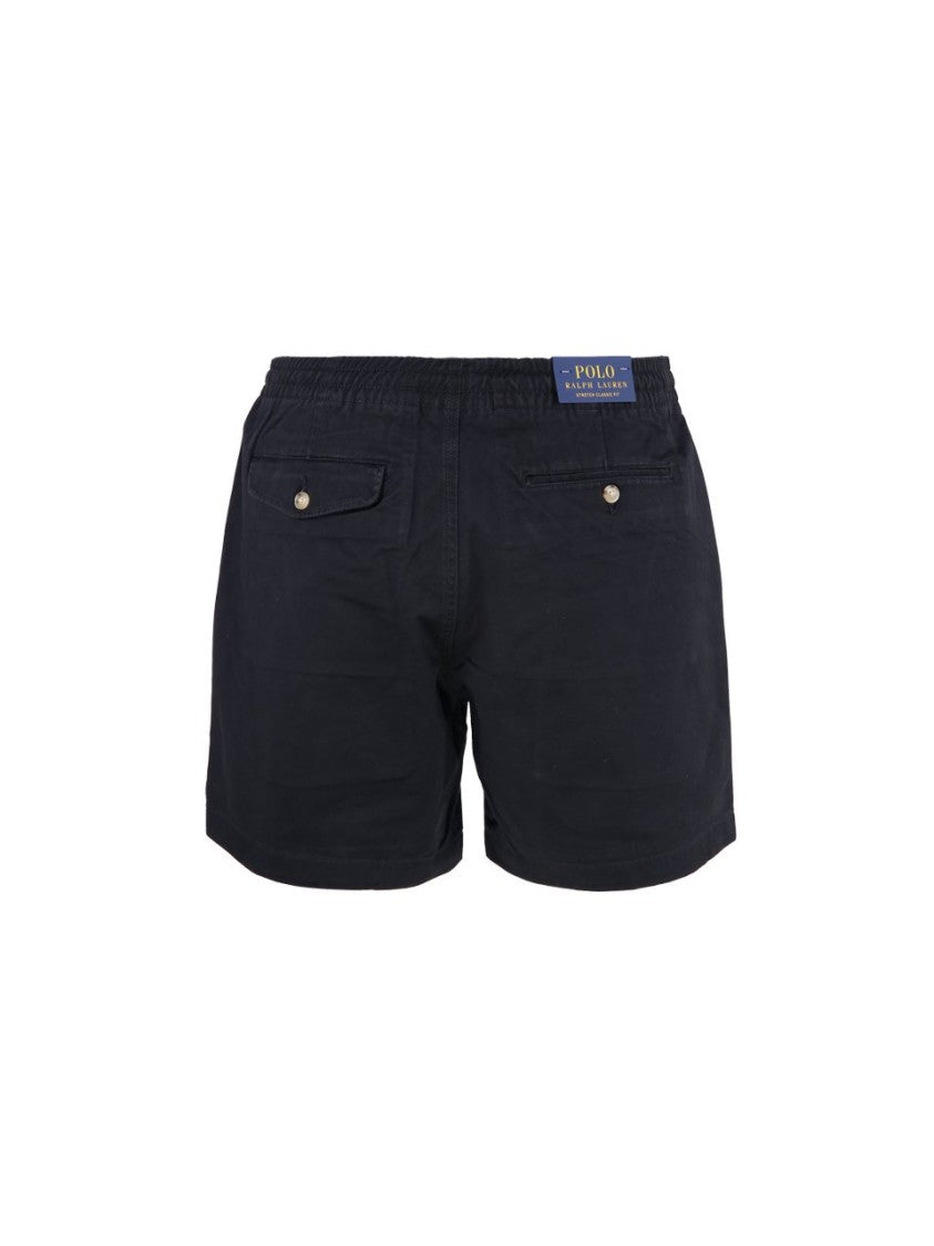 Polo Ralph Lauren Classic Black Shorts With Elastic Waistband And Subtle Branding