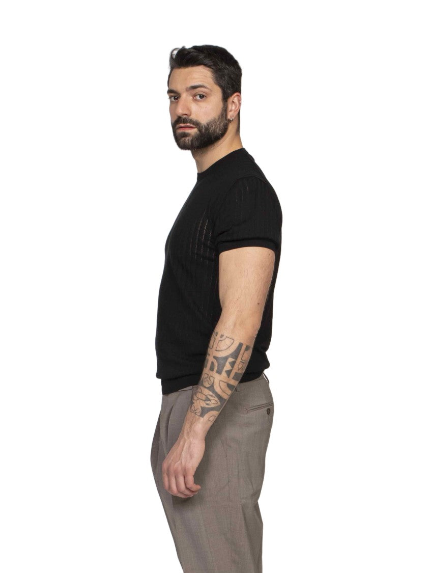 Mauro Ottaviani Fitted Ribbed Short-Sleeve Crew Neck T-Shirt
