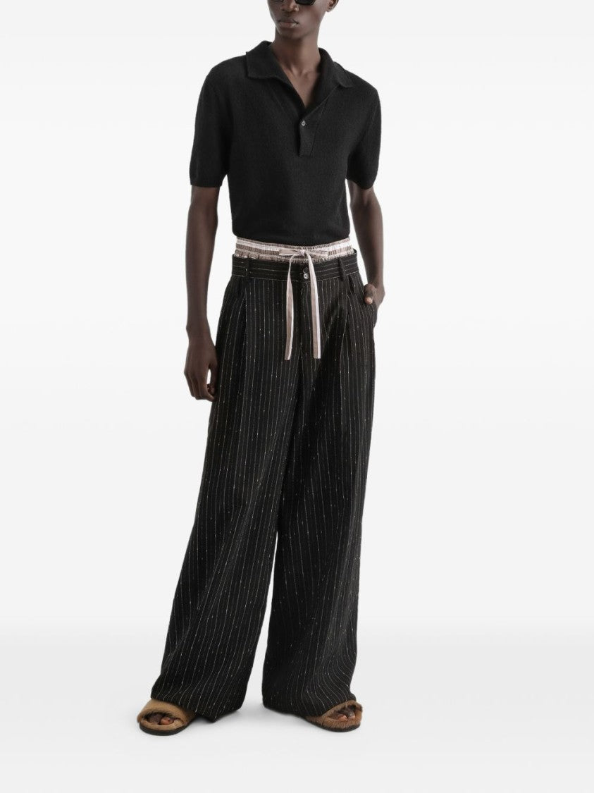 Dolce & Gabbana Black Cotton Blend Fitted Polo Shirt
