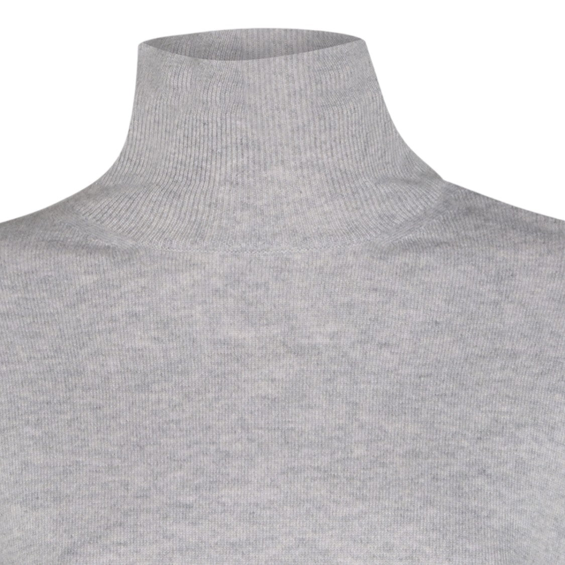 Malo Light Grey Ribbed Turtleneck Sweater