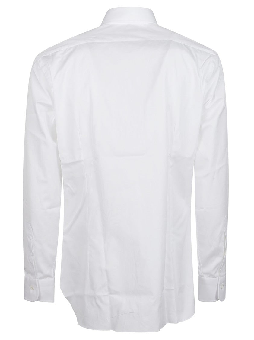 Barba Napoli Long Sleeve Neck Crisp White Button-Down Shirt