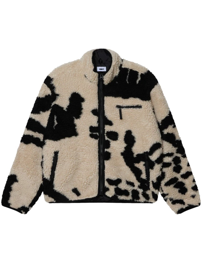 Obey Black Front-Zipper Jacket With Structured Collar