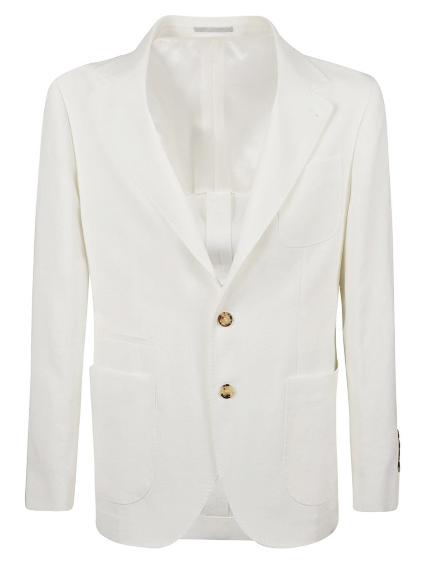 Brunello Cucinelli White Tailored Linen Jacket