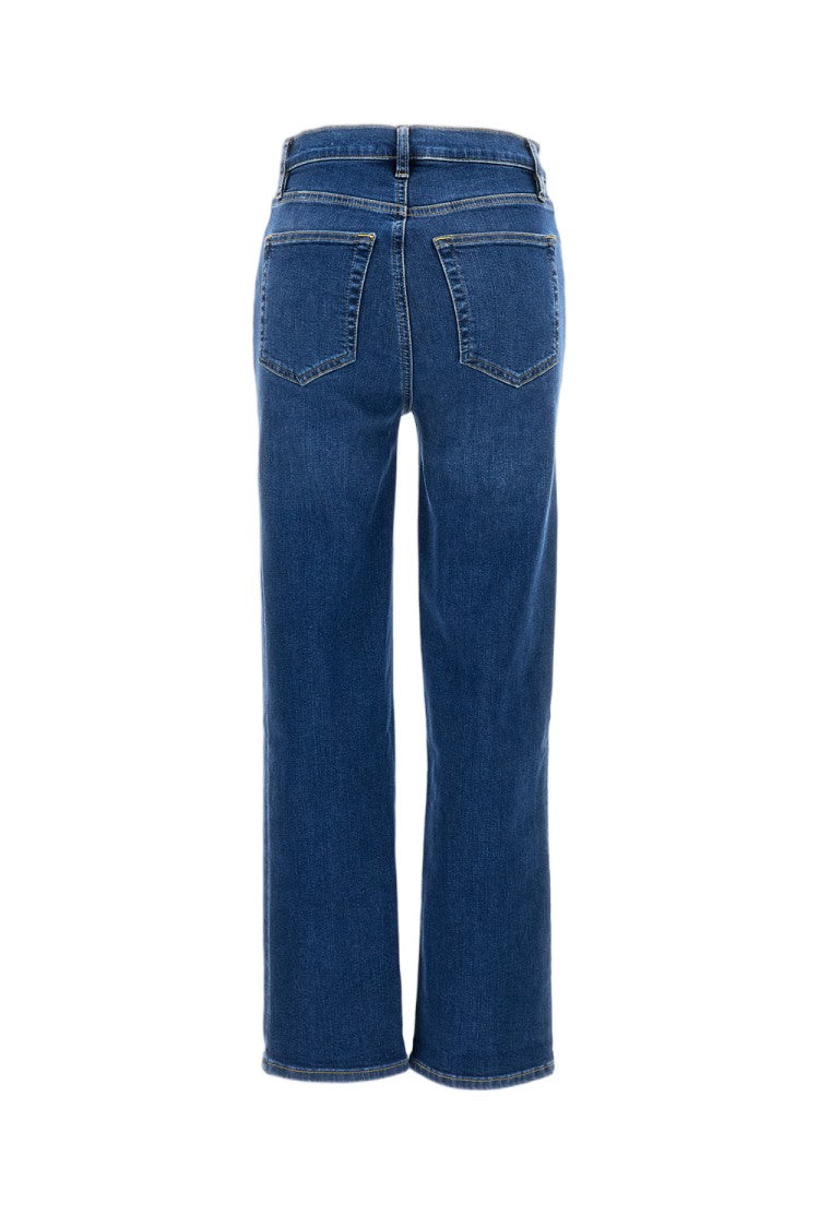 Frame High-Waisted Slim Fit Straight Jeans With Five-Pocket Design