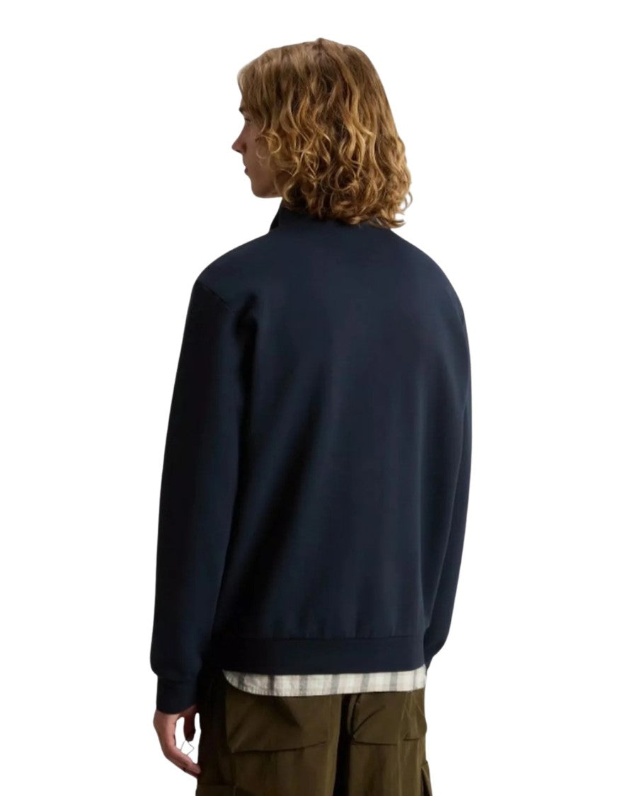 Woolrich Melton Blue Interlock Crewneck Cotton-Blend Sweatshirt