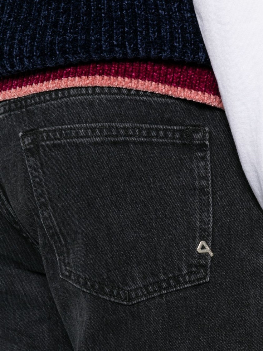Cycle Cropped Black Straight-Leg Jeans