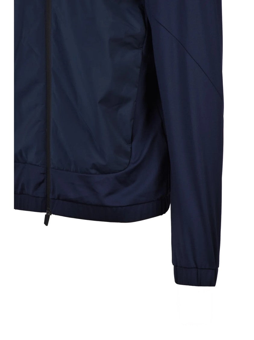 Ea7 Emporio Armani Blue Lycra Polyamide Elastane Zip Sweatshirt