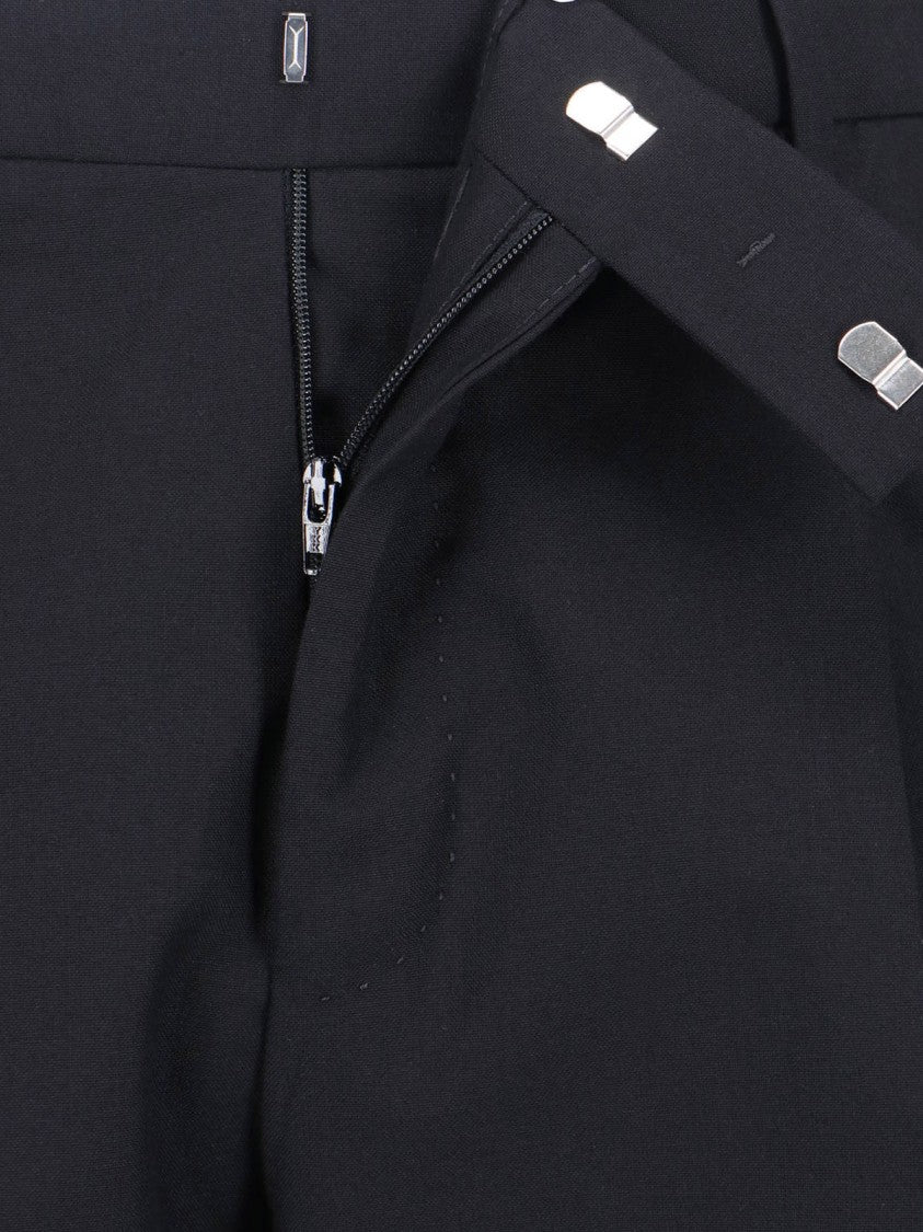 Pt Torino Black Tailored Pleated Virgin Wool Trousers