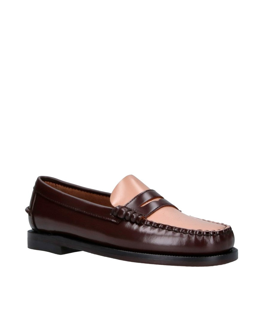 Sebago Brown Tan Classic Dan Hand-Stitched Leather Loafers