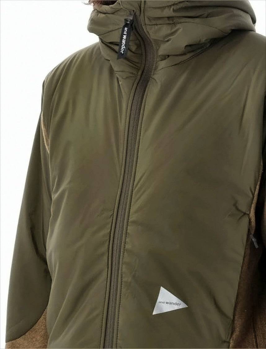 And Wander Two-Tone Textured Jacket With Hood And Logo