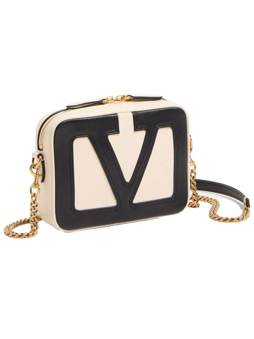 Valentino Garavani Cream Viva Superstar Logo Chain Bag