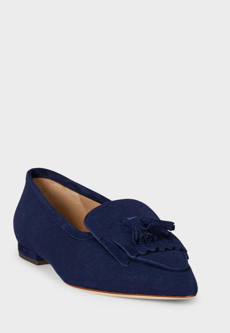 Lauren Ralph Lauren Navy Blue Londyn Suede Ballerina Flats