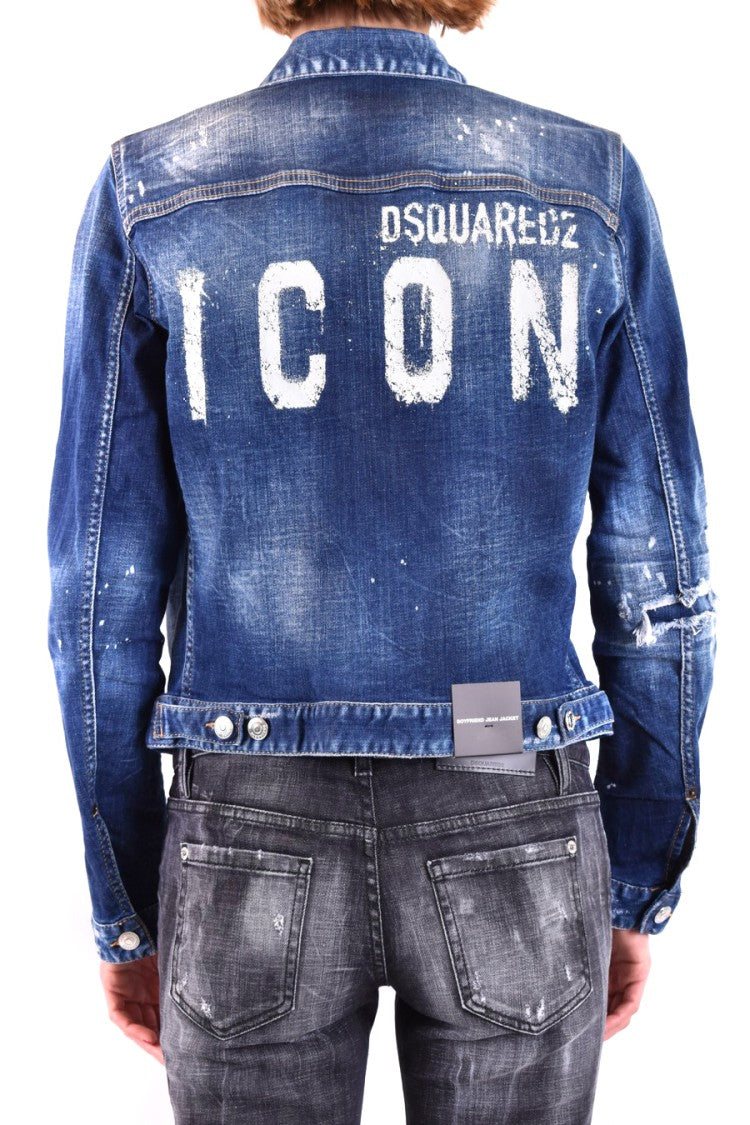 Dsquared2 Fitted Blue Denim Jacket Icon Design