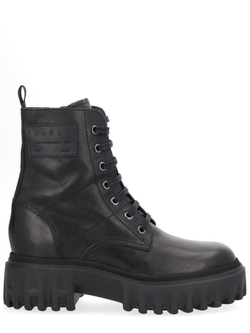 Hogan Black H700 Calf Leather Boots