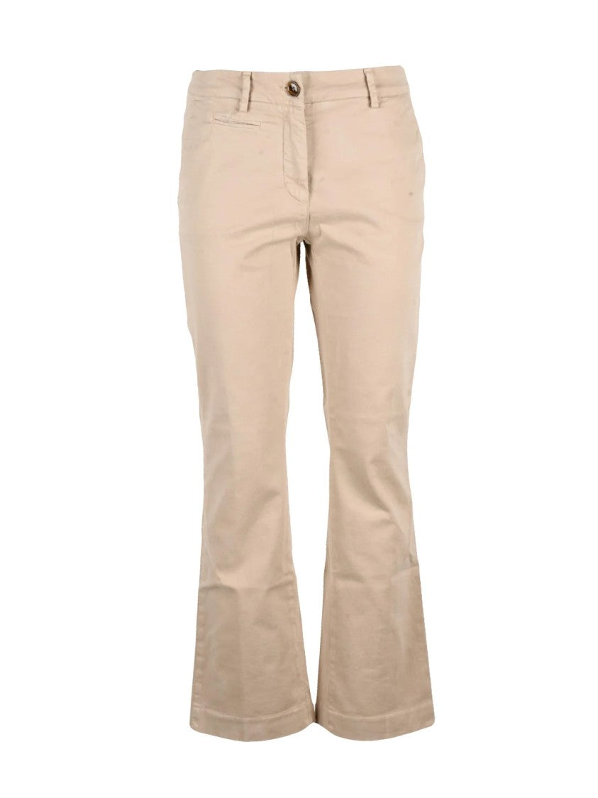 Mason's Beige Stretch Cotton Flared Pants