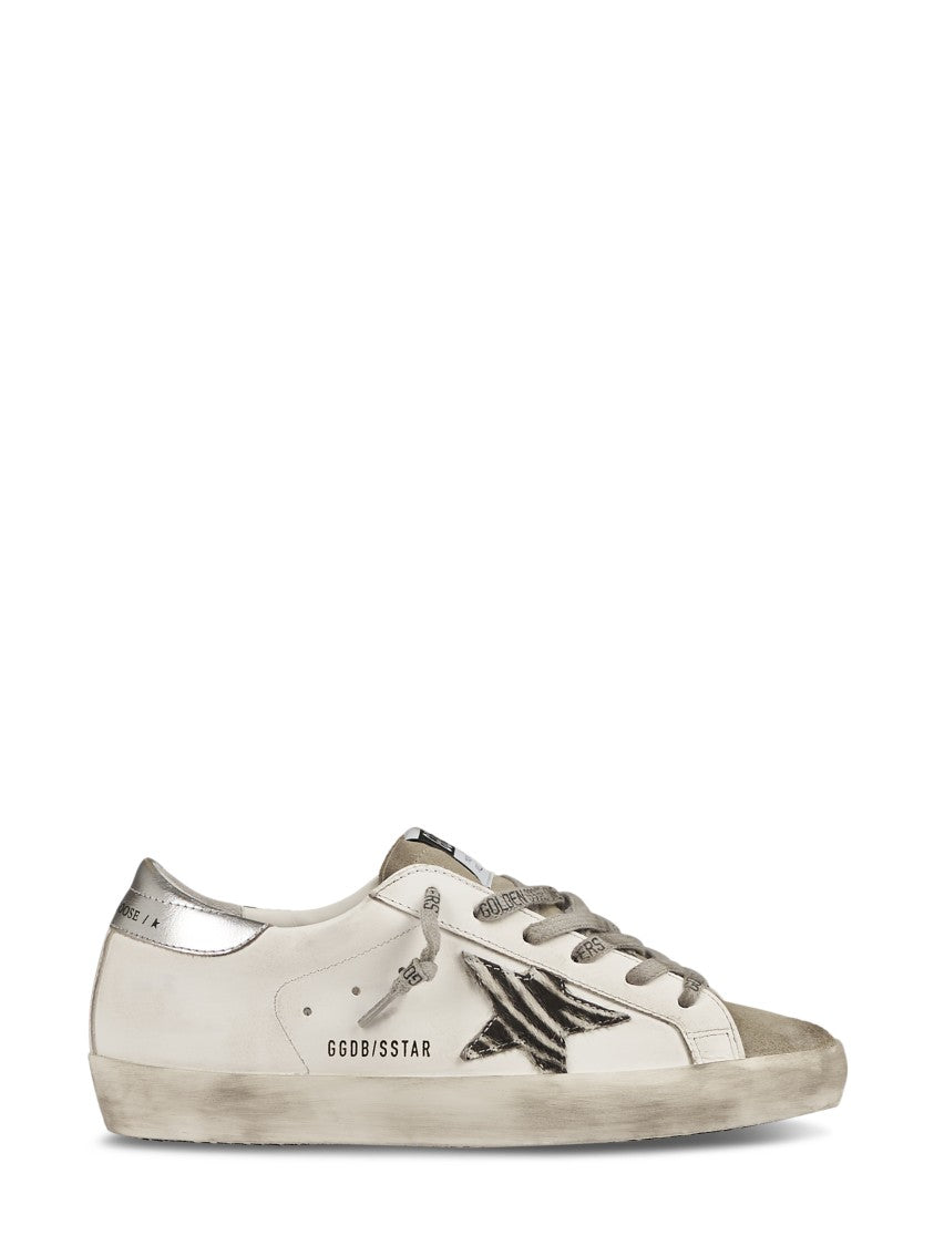 Golden Goose Zebra-Printed Suede Toe Sneakers With Laminated Heel