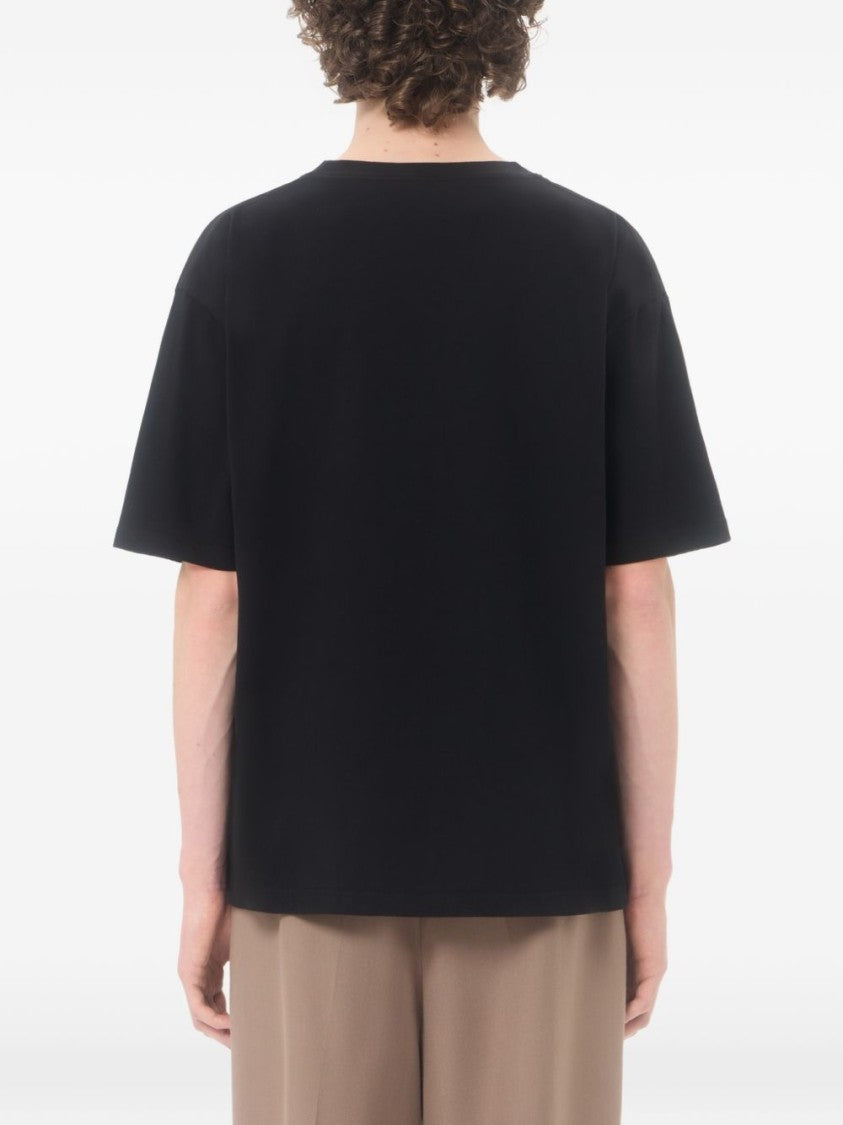 Valentino Garavani Black Cotton Panther Print T-Shirt