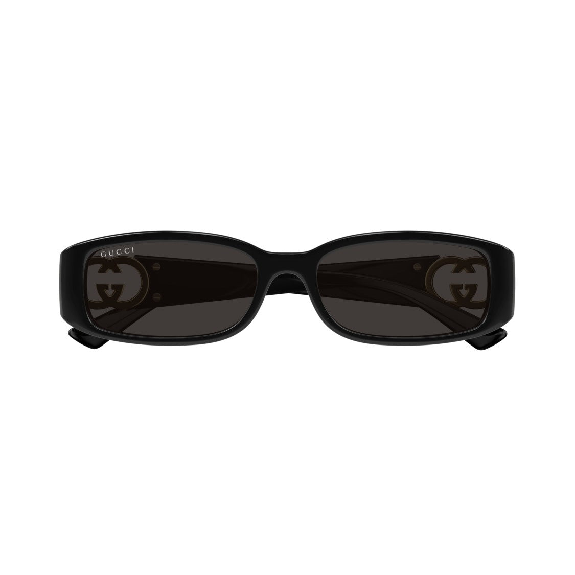Gucci Gg1661s Rectangular Sunglasses With Glossy Black Frame
