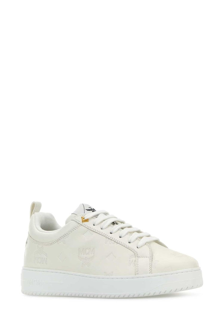 Mcm White Leather New Terrain Sneakers