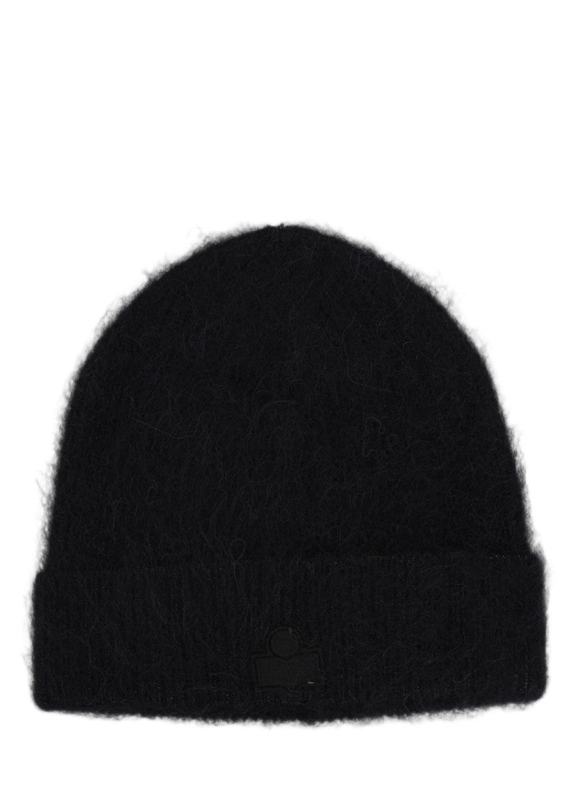 Isabel Marant Black Baby Alpaca Fuzzy Knit Beanie Hat