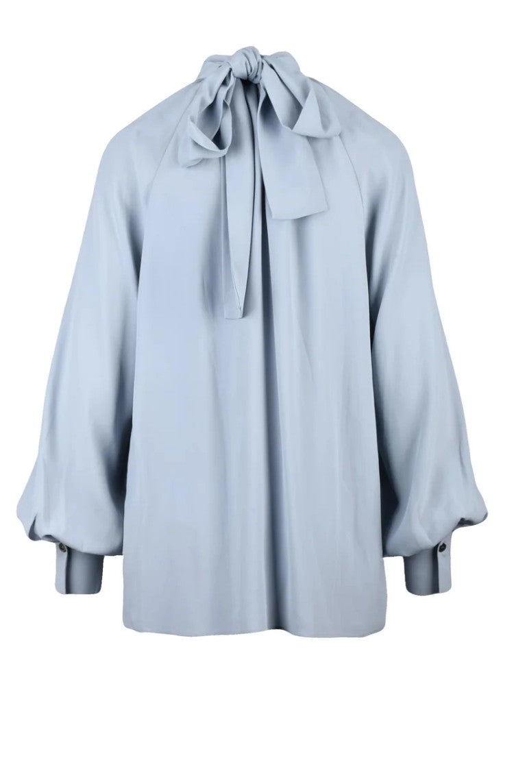 Eleventy Acetate And Silk Blouse - Light Blue